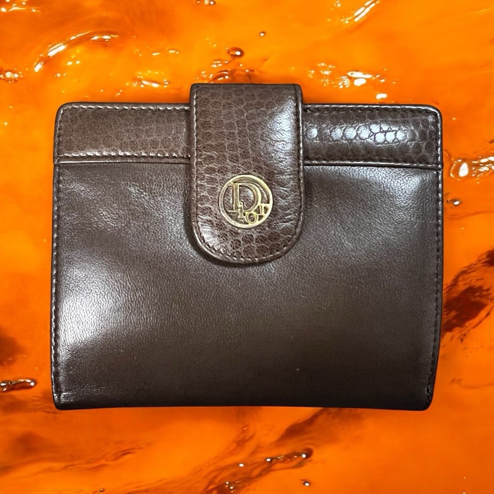 Dior Dark Brown Leather Bifold Wallet